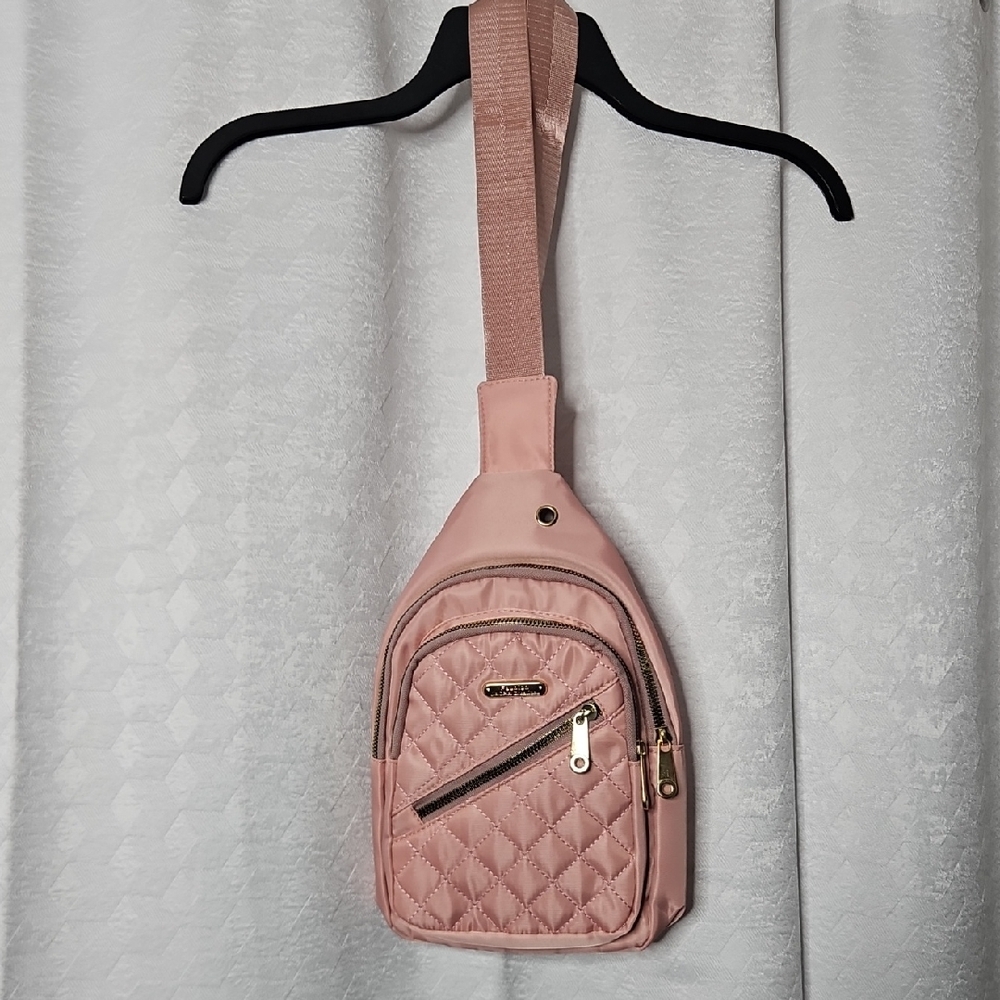 Quilted Pink Sling Bag